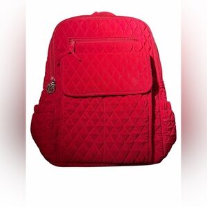 Vera Bradley Quilted Bright Fire Red Backpack